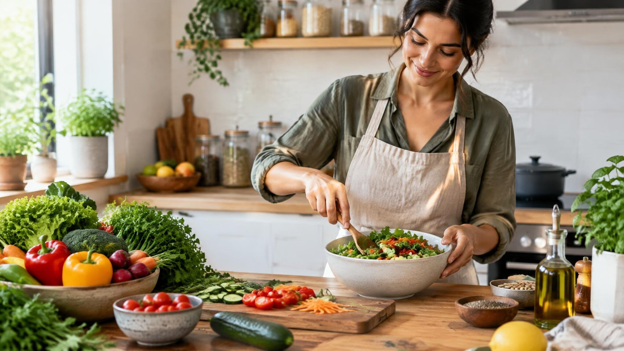 healthy organic food preparation
