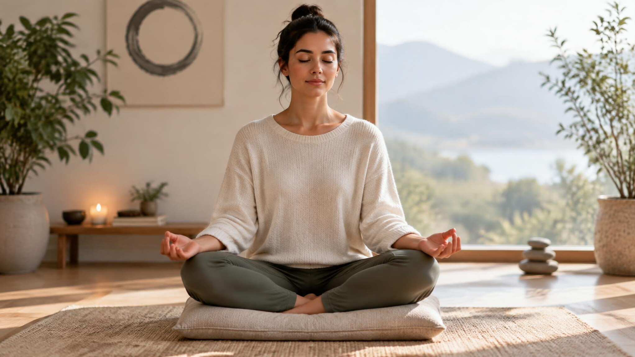woman practicing mindfulness